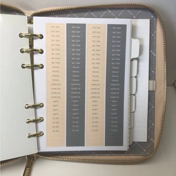 Kikki.K B6 Beige Croco Leather Zippered Planner - Picture 7 of 11